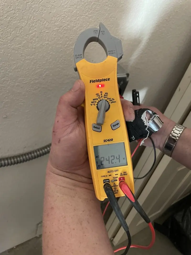 Voltage testing with clamp meter during Aluminum Wiring Replacement in Croton-on-Hudson
